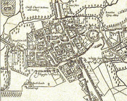 A map of Oxford, 1605.