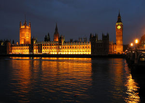 Parliament meets in the Palace of Westminster.