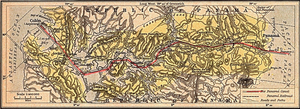 This elevation map of the Panama Canal, prepared in 1923, shows the topography of the region through which the canal was cut.