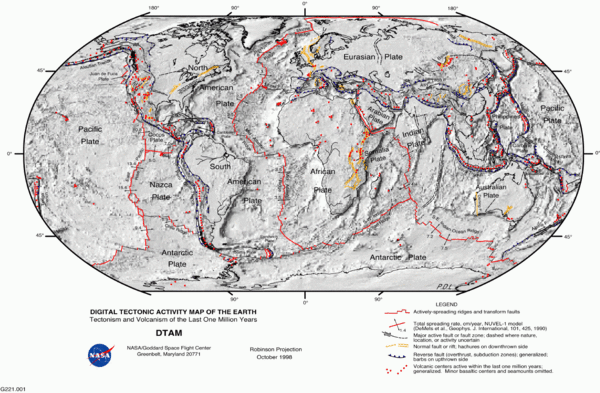 Plate tectonics map