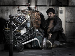 A homeless Frenchman in Paris.