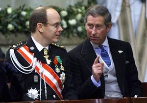 His Serene Highness Albert II, Prince of Monaco (on the left) represents a principality where he wields administrative power. His Royal Highness The Prince Charles, Prince of Wales represents a titular principality with no administrative power.