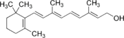 As can be seen from the structure, retinol is derived from isoprene, and has an alcohol functional group. The first full synthesis route for the compound was found by David Adriaan van Dorp and Jozef Ferdinand Arens in 1947.