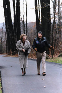 President Reagan and Margaret Thatcher at Camp David.