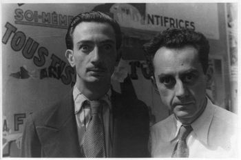 Wild-eyed antics of Dalí and fellow surrealist artist Man Ray in Paris on June 16, 1934, photographed by Carl Van Vechten