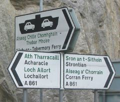 Place names in their original Gaelic are becoming increasingly common on road signs throughout the Scottish Highlands.