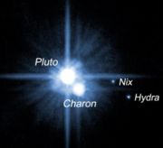 Pluto, and its three known moons