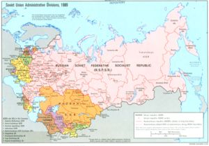 Soviet Union administrative divisions, 1989