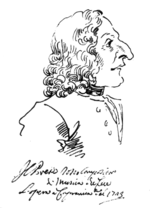 Caricature by P.L.Ghezzi, Rome (1723)