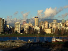 Skyline of the northern shore of False Creek.