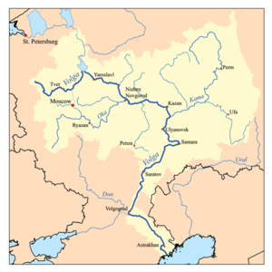 Map of the Volga watershed