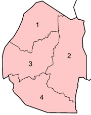 The districts of Swaziland