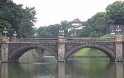 Long a symbol of Tokyo, the Nijubashi Bridge at the Imperial Palace. The general public is allowed to cross this bridge on two days of the year: New Year's Day and the Emperor's birthday on December 23 to greet the Imperial family appearing on a balcony.