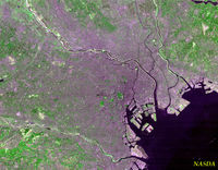 Satellite photo of Tokyo taken by NASA's Landsat 7.