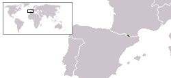 Location of Andorra