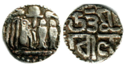 An early silver coin of Uttama Chola found in Sri Lanka showing the Tiger emblem of the cholas