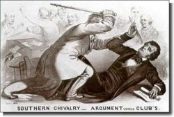 J.L. Magee's famous political cartoon of the attack on Charles Sumner