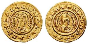 5th century gold coin of King Ebana.