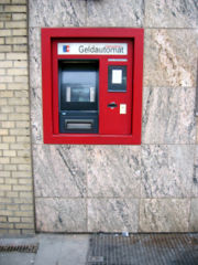 A mono-function, exterior Siemens Nixdorf ATM in Germany