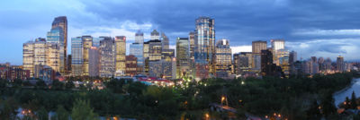 Calgary's skyline at night (from the north of downtown)