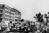 Chicago, looking north from State and Washington Streets in the 19th Century