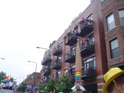 Boystown in Chicago's North Side during a Gay Pride Parade