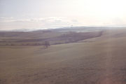 The top of the downs from above Cerne Abbas looking south east towards the River Piddle valley