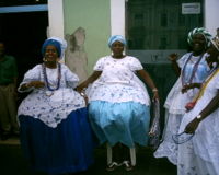 Afro-Brazilians with typical clothes in Salvador, Bahia