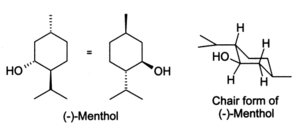 Menthol chair conformation