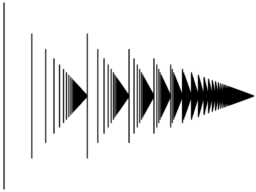 A graphical “matchstick” representation of the ordinal ω².  Each stick correspond to an ordinal of the form ω·m+n where m and n are natural numbers.