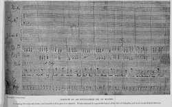 Portion of an original manuscript by Haydn, in the British Museum, from a biography of Haydn available from Project Gutenberg