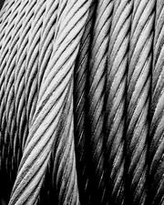 The old Steel cable of a colliery winding tower