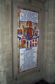 British Empire memorial for the First World War in the Brussels cathedral.