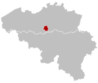 Map showing the location of Brussels in Belgium