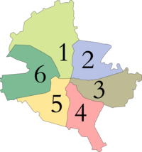 The six administrative sectors of Bucharest