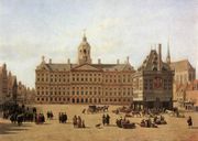 Dam Square in the late 17th century: painting by Gerrit Adriaensz. Berckheyde (Gemäldegalerie, Dresden)