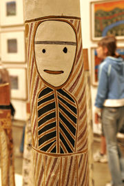 Aboriginal hollow log tombs. National Gallery, Canberra, Australia