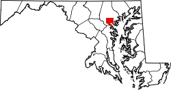 Location of Baltimore in Maryland