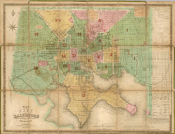 City plan of Baltimore (1852) by Lucas, Fielding Jr. of Baltimore.