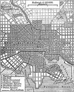 1888 German map of Baltimore