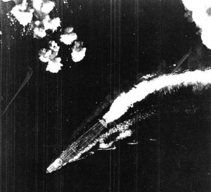 Hiryu under B-17 attack.