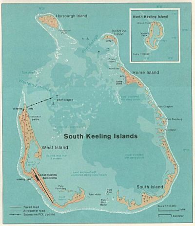 Map of South Keeling Islands