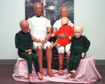 The original 50th percentile male Hybrid III's family expanded to include a 95th percentile male, 5th percentile female, and three-year-old and six-year-old child dummies.