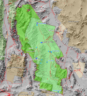 Map of the park showing surrounding area and the previous smaller extent of the Park.