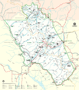 Map of Waterton-Glacier International Peace Park.