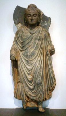 Standing Buddha, ancient region of Gandhara, northern Pakistan, 1st century CE.