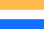 Flag of the Low Countries revolt — orange, white, blue.