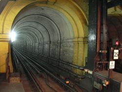 The Thames Tunnel in 2005, now part of the London Underground East London Line between Rotherhithe and Wapping.