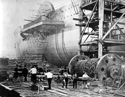  SS Great Eastern shortly before her launch in 1858.