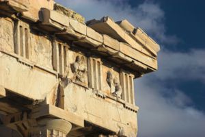 Detail of the West metopes, illustrating the current condition of the temple in detail after 2,500 years of wars, pollution, erratic conservation, pillage and vandalism.